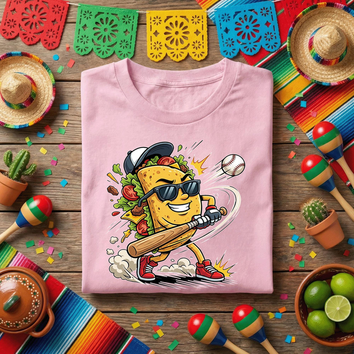 Funny Taco Baseball Shirt Taco Baseball Player Tee Cinco De Mayo Taco Lover Shirt Baseball Fan Mexican Fiesta Tee