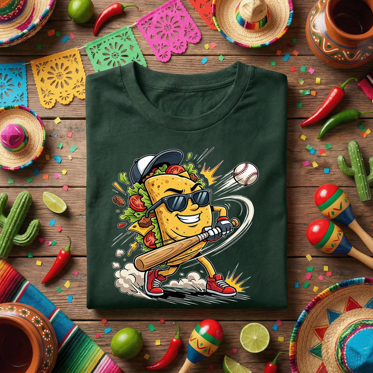 Funny Taco Baseball Shirt Taco Baseball Player Tee Cinco De Mayo Taco Lover Shirt Baseball Fan Mexican Fiesta Tee