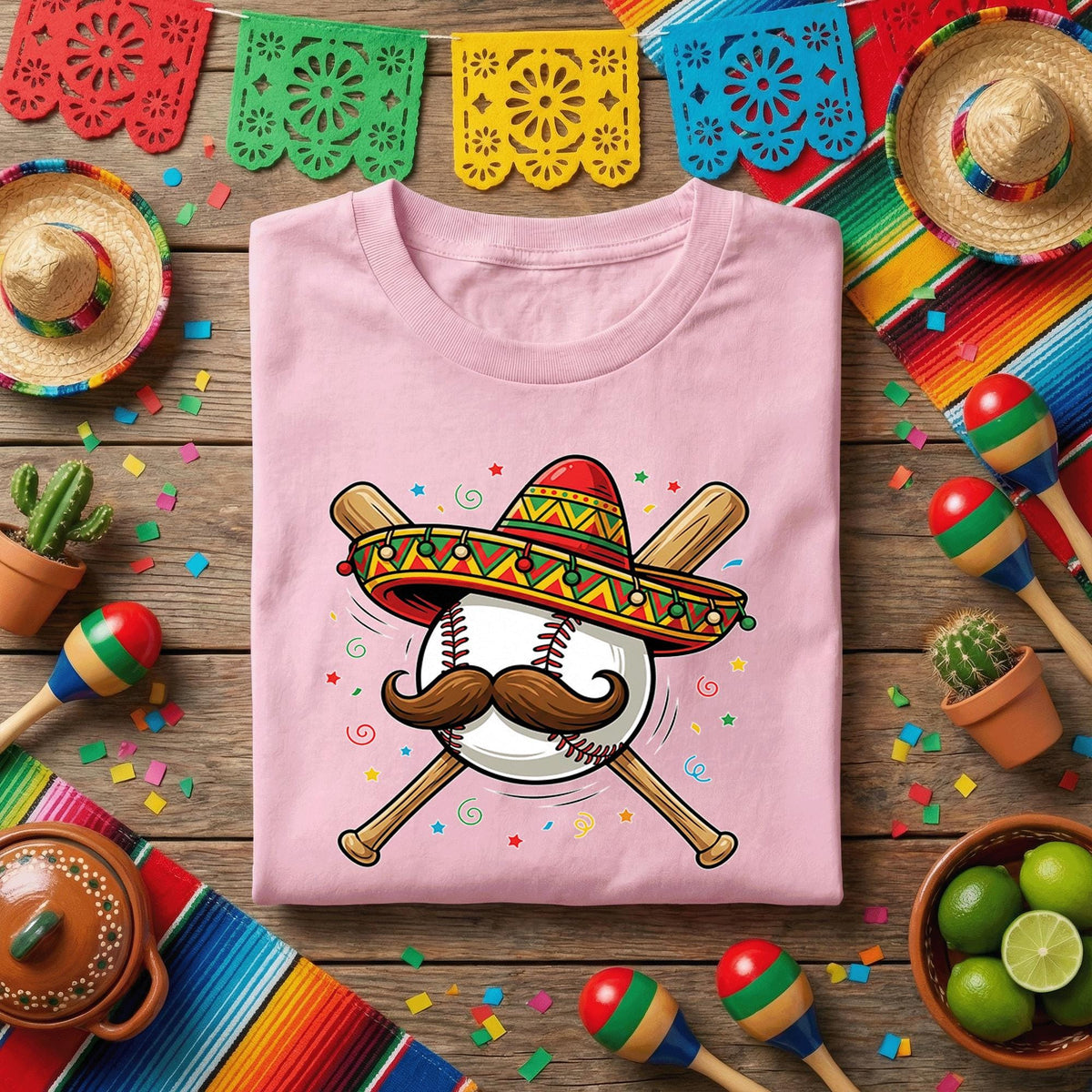 Cinco De Mayo Baseball Shirt Funny Sombrero Baseball Tee Mexican Fiesta Baseball Fan Shirt Baseball Player Party Tee