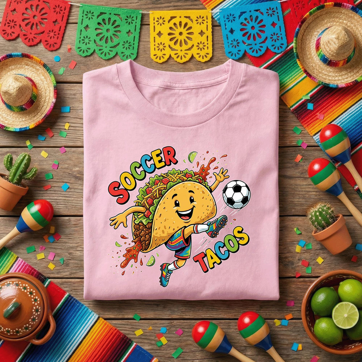 Soccer Tacos Cinco De Mayo Shirt Funny Taco Soccer Player Tee Mexican Fiesta Soccer Shirt Kids Soccer Fan Gift Taco Lover Tee