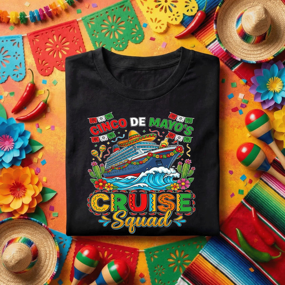 Cinco De Mayo Cruise Squad Shirt Mexican Fiesta Cruise Party Tee Cruise Vacation Group Shirt Cinco De Mayo Cruise Tri...