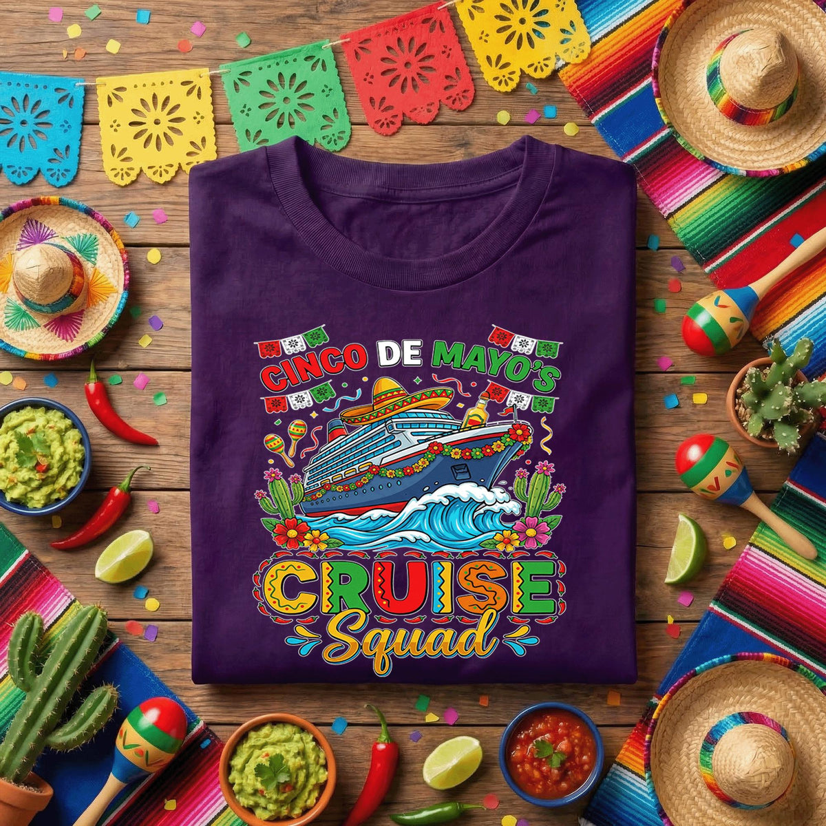 Cinco De Mayo Cruise Squad Shirt Mexican Fiesta Cruise Party Tee Cruise Vacation Group Shirt Cinco De Mayo Cruise Trip Tee