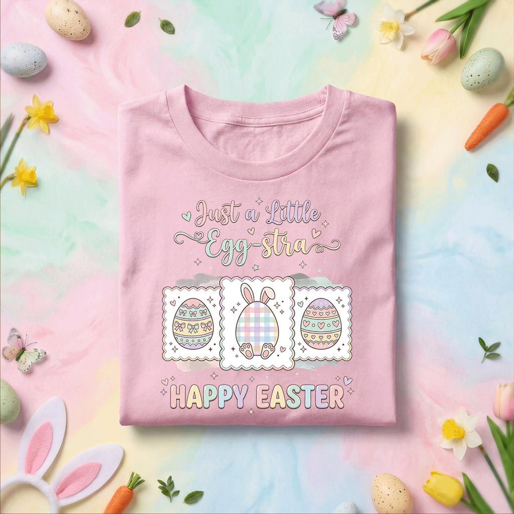 Just a Little Egg stra Happy Easter Shirt, Cute Bunny Egg Easter T Shirt, Pastel Spring Holiday Tee, Easter Party Gift for Women Kids Family