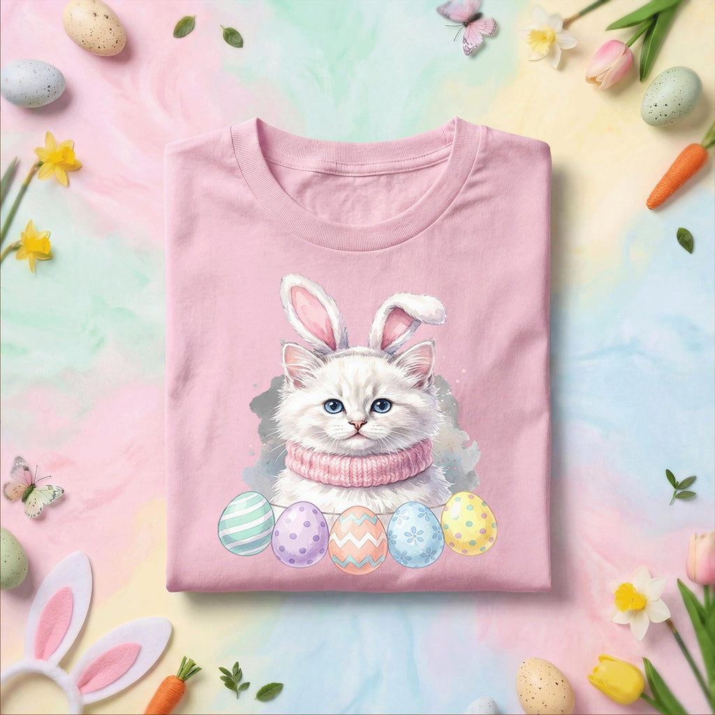 Cute Easter Bunny Cat Shirt, Kitten With Bunny Ears Easter Tee