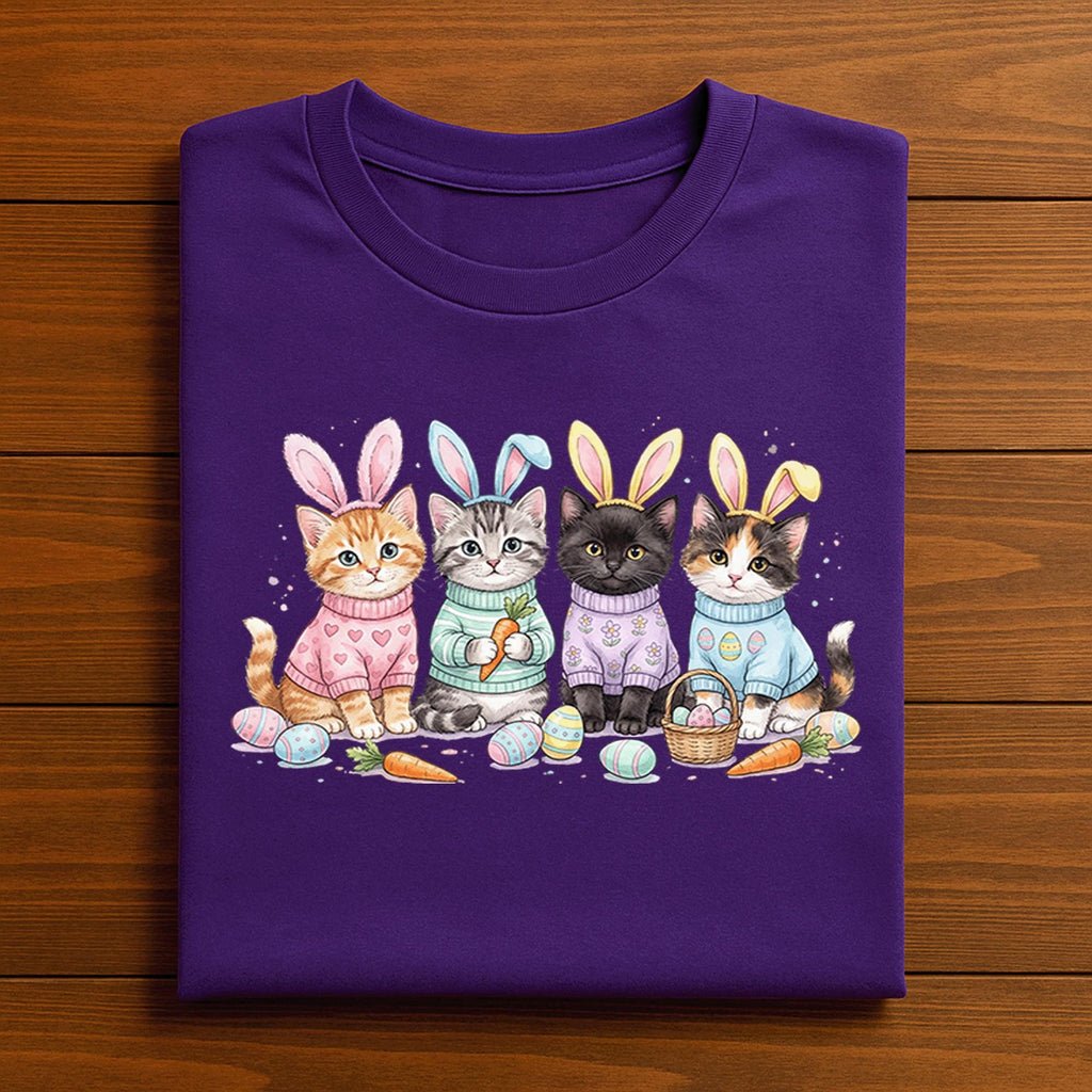 Cute Easter Cats Shirt, Kittens With Bunny Ears Easter Tee, Cat Lover Easter Shirt, Funny Spring Cat Graphic Tee, Easter Egg Hunt Gift