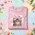 Cute Easter Bunny Cat Shirt, Kitten With Bunny Ears Bubblegum Tee, Funny Cat Lover Easter Shirt, Pastel Spring Holiday Graphic Tee