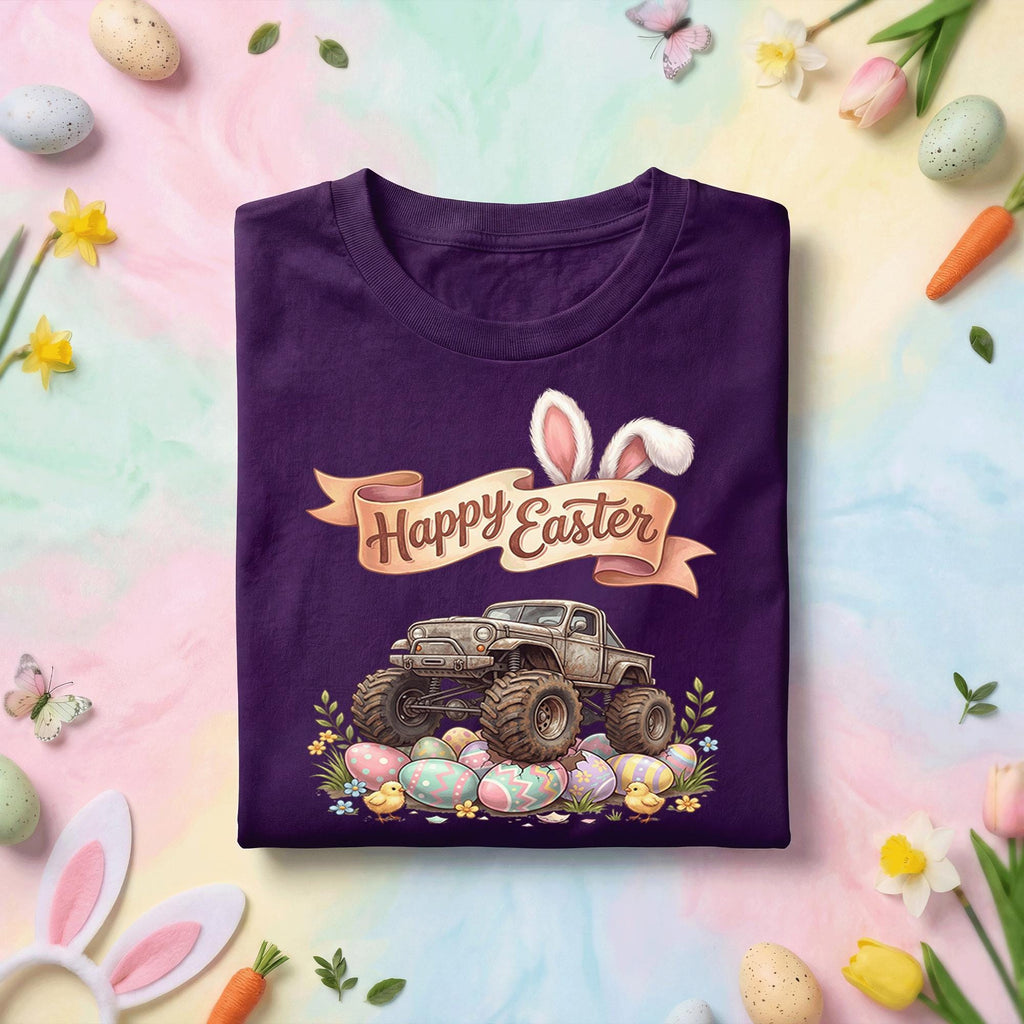 Funny Easter Monster Truck Shirt, Happy Easter Bunny Ears Truck Tee, Kids Easter Egg Hunt Truck Shirt, Off Road Easter Gift