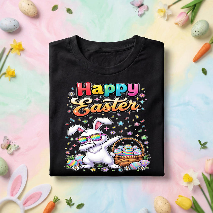 Funny Dabbing Easter Bunny Shirt, Happy Easter Bunny With Sunglasses Tee