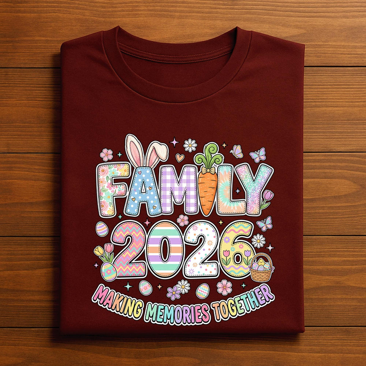 Family Easter 2026 Shirt Making Memories Together, Cute Bunny Carrot Easter Family Matching Tee, Easter Egg Hunt Family Shirt