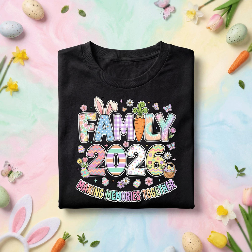 Family Easter 2026 Shirt Making Memories Together, Cute Bunny Carrot Easter Family Matching Tee