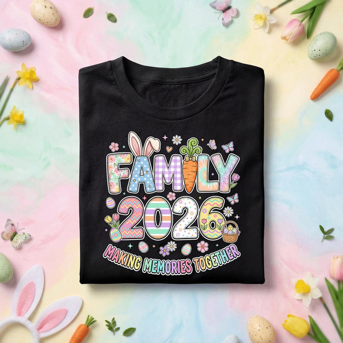 Family Easter 2026 Shirt Making Memories Together, Cute Bunny Carrot Easter Family Matching Tee