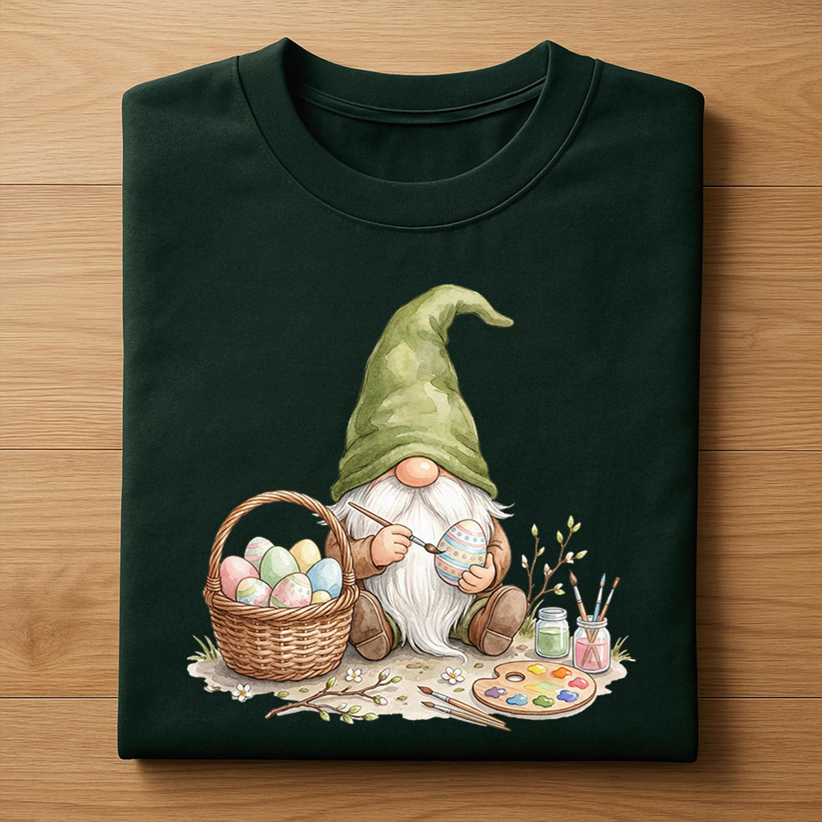 Cute Easter Gnome Painting Eggs Shirt, Spring Easter Gnome Artist Tee, Easter Egg Painting Gnome Shirt, Easter Gift for Gnome Lovers
