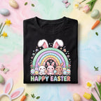 Cute Happy Easter Bunny Shirt Rainbow Easter Bunny Graphic Tee, Kawaii Bunny Easter Shirt, Pastel Easter Egg Hunt Shirt