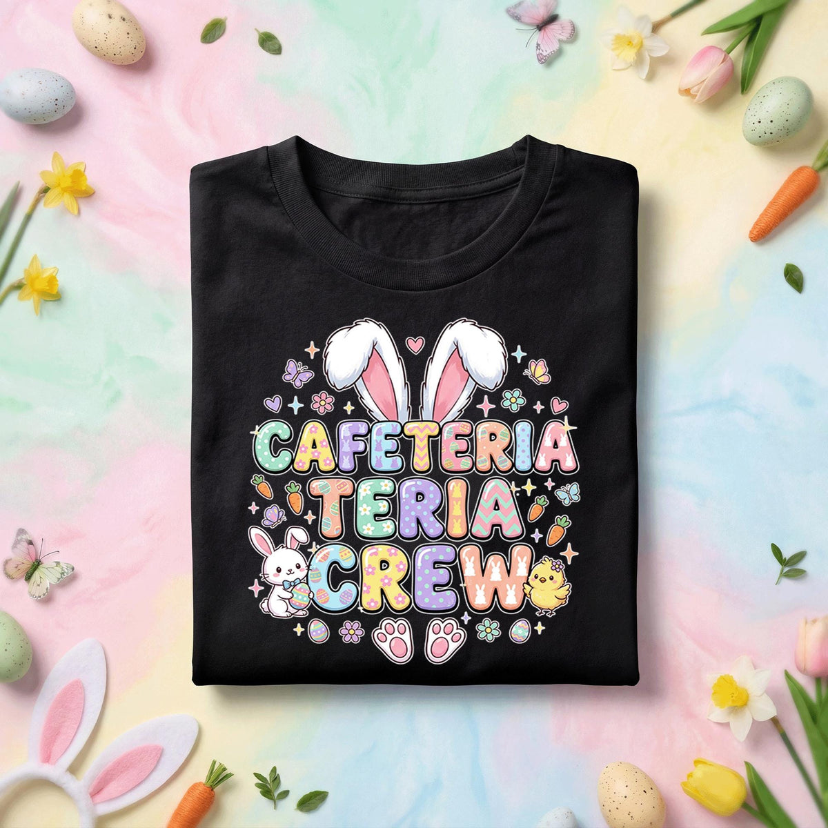 Cafeteria Teri Crew Easter Shirt Funny School Easter Teacher Staff Bunny Graphic Tee, Cute Easter Bunny Teacher Shirt...