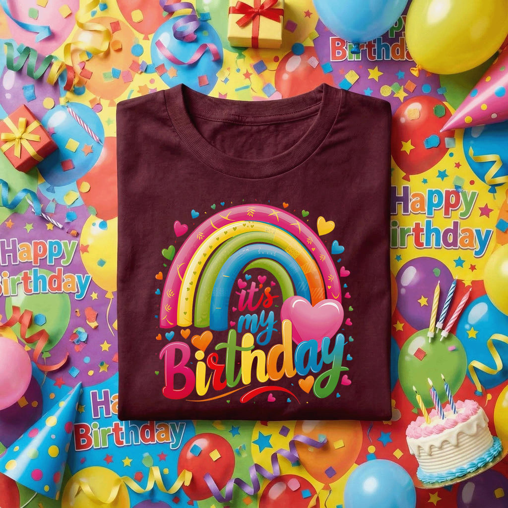 It’s My Birthday Rainbow Shirt, Colorful Heart Birthday Tee, Cute Kids Party Outfit, Fun Rainbow Graphic Shirt, Birthday Girl Gift Idea