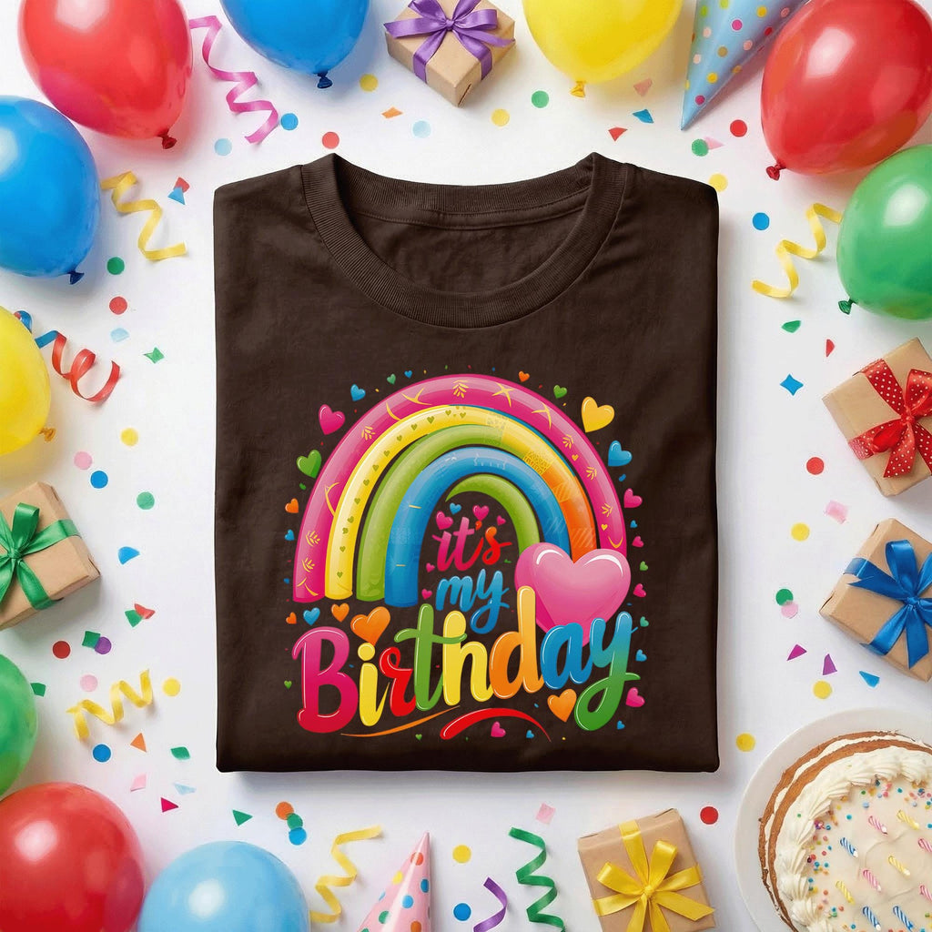 It’s My Birthday Rainbow Shirt, Colorful Heart Birthday Tee, Cute Kids Party Outfit, Fun Rainbow Graphic Shirt, Birthday Girl Gift Idea