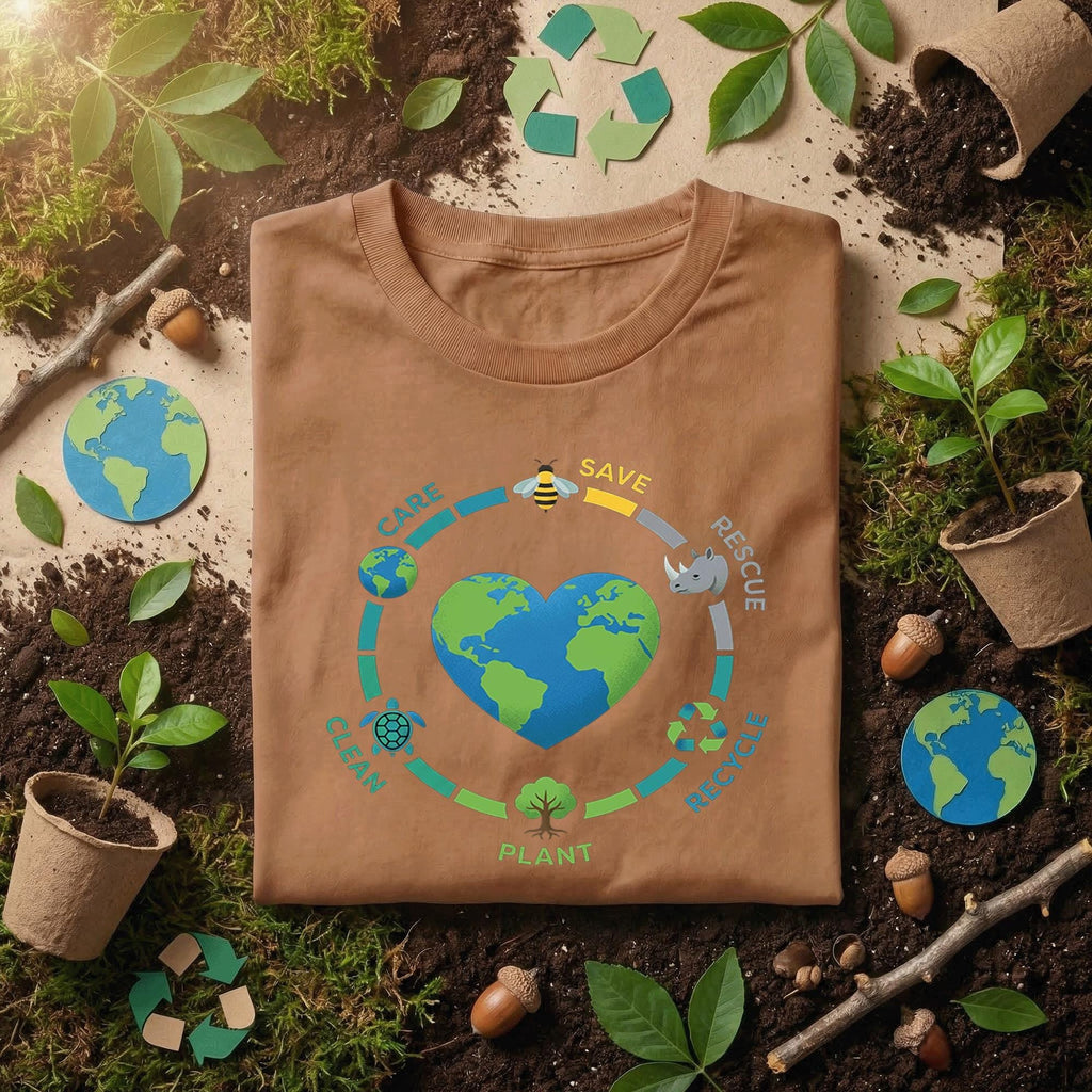 Eco Friendly Earth Day Shirt Care Save Rescue Recycle Plant Tee, Environmental Awareness, Nature Lover Gift, Sustainability Shirt