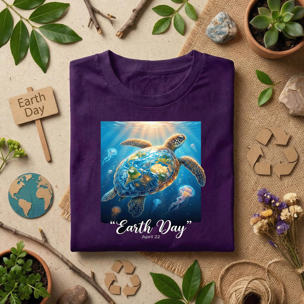 Earth Day Sea Turtle Shirt Ocean Conservation Tee, Marine Life T-Shirt, Save the Ocean Gift, April 22 Eco Awareness Nature Lover Shirt