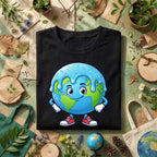 Cute Drip Earth Shirt Kids Youth Boys Funny Planet Tee, Kawaii Earth Design