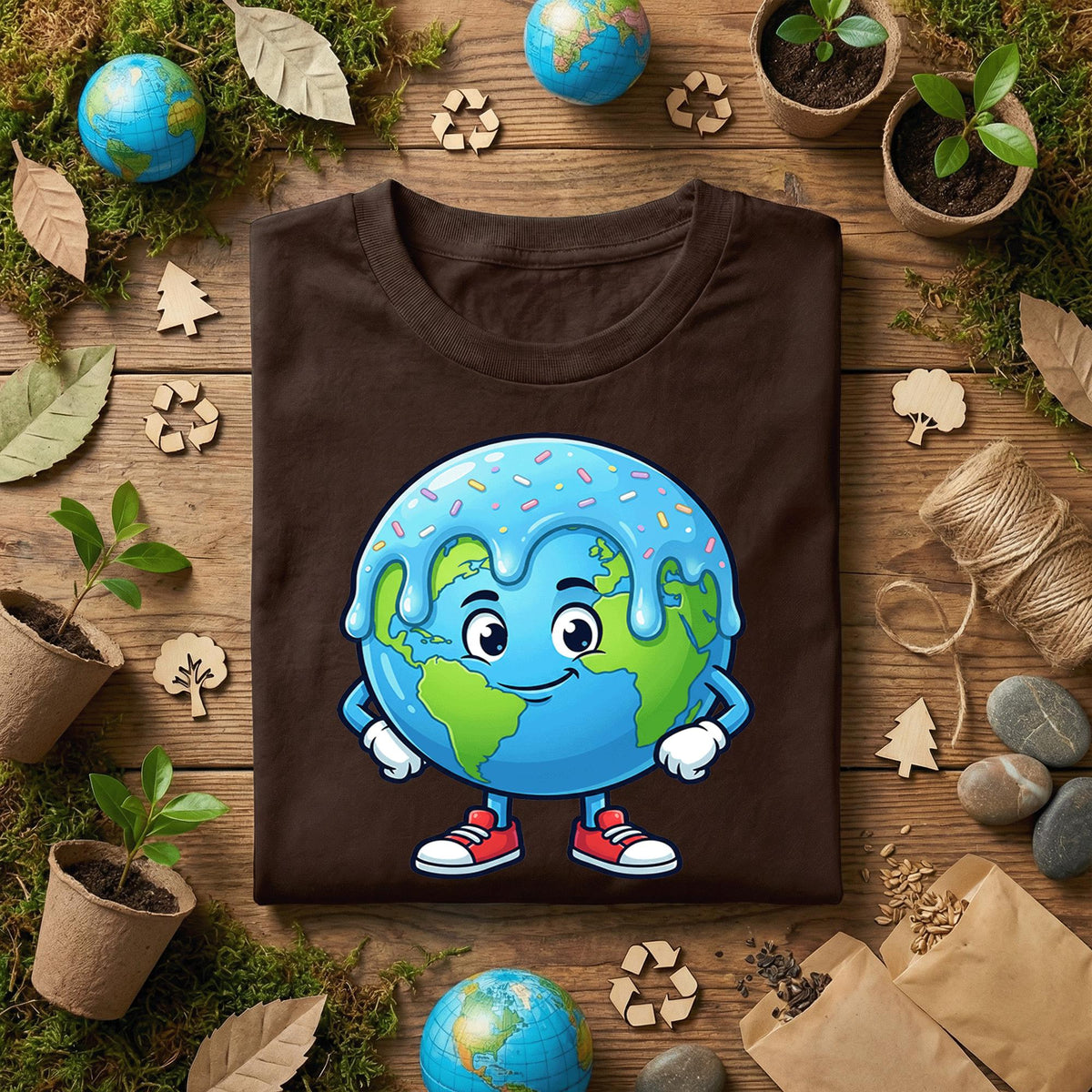 Cute Drip Earth Shirt Kids Youth Boys Funny Planet Tee, Kawaii Earth Design, Kids Earth Day Outfit, Eco Friendly Gift, Happy Planet Shirt