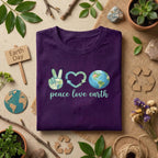 Peace Love Earth Shirt Eco Friendly Tee, Earth Day Shirt, Save Planet Shirt, Environmental Awareness Gift, Nature Lover T-Shirt