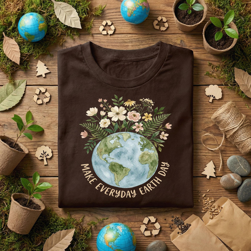 Make Everyday Earth Day Shirt Floral Earth Tee, Eco Friendly Nature Lover Shirt