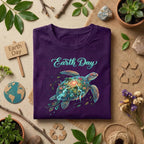 Earth Day Sea Turtle Shirt Colorful Ocean Life Tee, Marine Ecosystem T-Shirt, Save Ocean Gift, Nature Lover Environmental Shirt