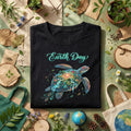 Earth Day Sea Turtle Shirt Colorful Ocean Life Tee, Marine Ecosystem T-Shirt