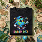 Cool Earth Day Shirt Funny Planet with Sunglasses Tee, Hip Hop Earth T-Shirt
