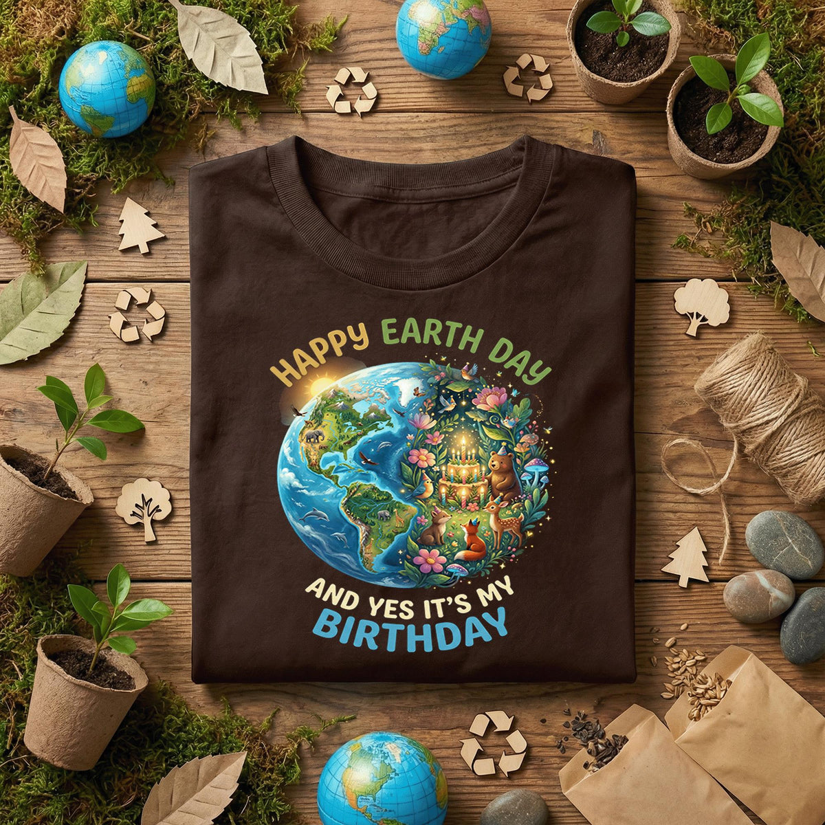 Funny Earth Day Birthday Shirt Happy Earth Day It’s My Birthday Tee, Nature Lover Abril Birthday Gift, April 22 Party Eco Shirt