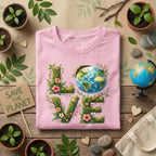 Love Earth Day Shirt Floral Earth Love Tee, Nature Lover Eco Shirt, Botanical Planet Shirts, Environmental Awareness Gift Idea