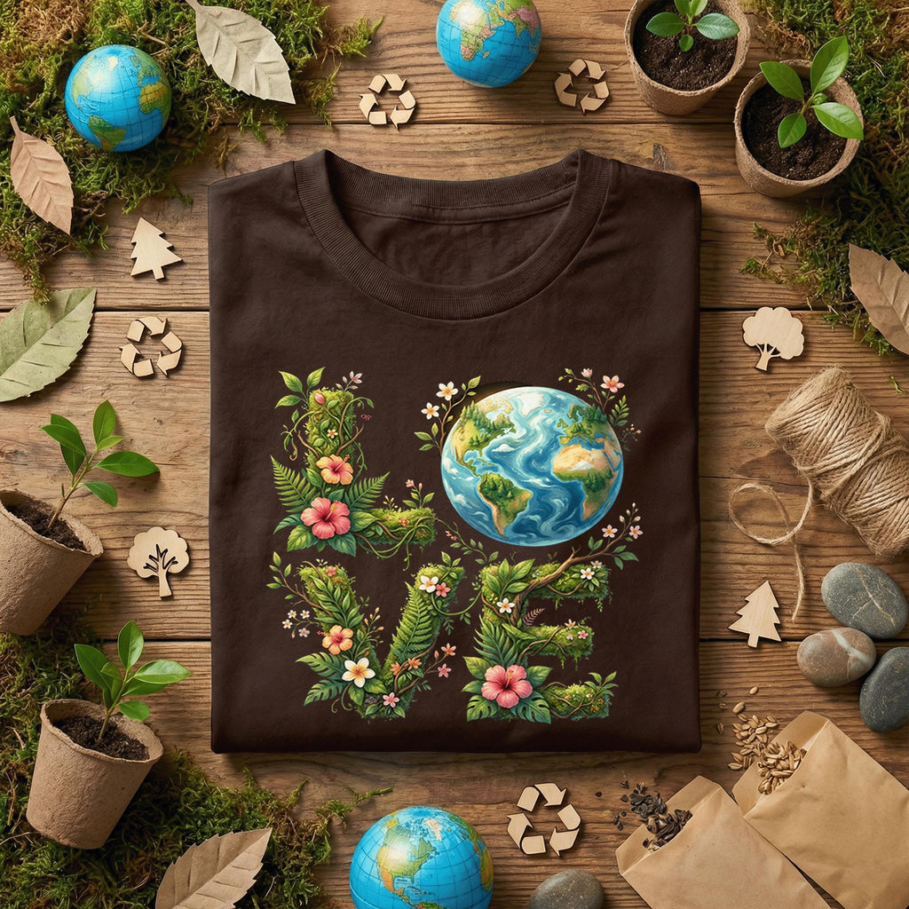 Love Earth Day Shirt Floral Earth Love Tee, Nature Lover Eco Shirt, Botanical Planet Shirts, Environmental Awareness Gift Idea