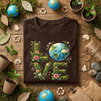 Love Earth Day Shirt Floral Earth Love Tee, Nature Lover Eco Shirt, Botanical Planet Shirts, Environmental Awareness Gift Idea