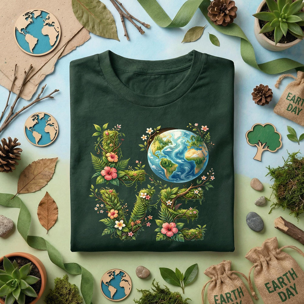Love Earth Day Shirt Floral Earth Love Tee, Nature Lover Eco Shirt