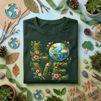 Love Earth Day Shirt Floral Earth Love Tee, Nature Lover Eco Shirt
