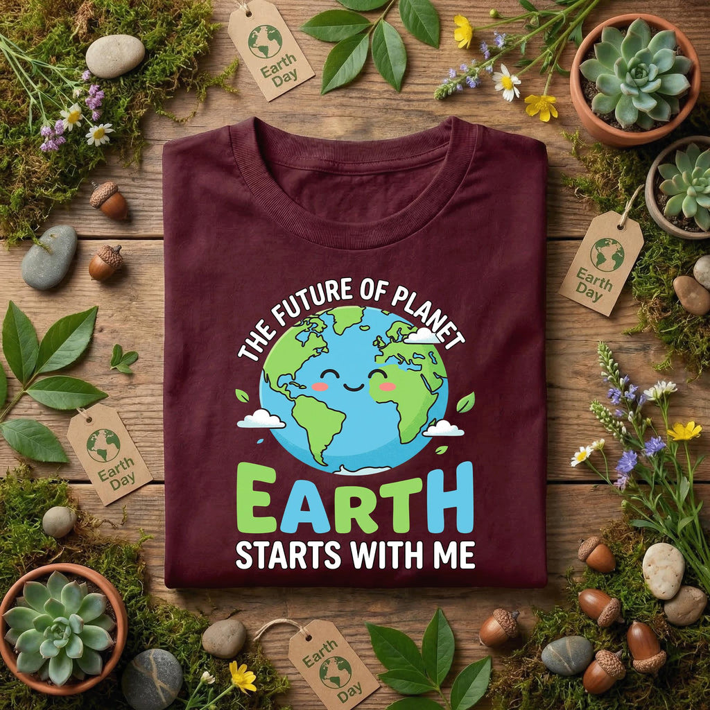 Earth Day Shirt Eco Friendly Kids Tee Save Planet Shirt The Future of Earth Starts With Me Environmental Awareness Gift Nature Lover Shirt