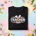 Easter Teacher Shirt Bunny Ears Teacher Tee Cute Spring Teacher Gift Pastel Easter Eggs Carrots Teacher T Shirt Schoo...