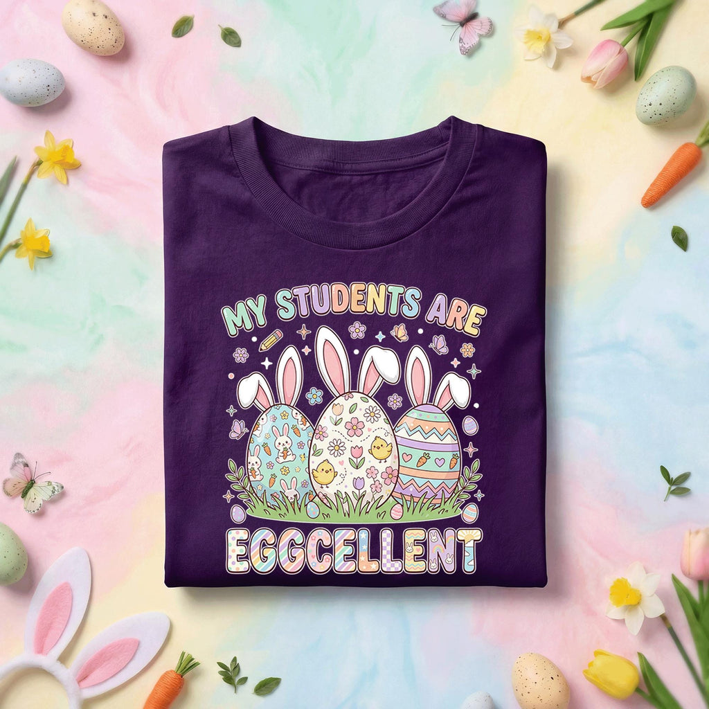 My Students Are Eggcellent Easter Teacher Shirt Cute Bunny Egg Teacher Tee Funny Easter Teacher Gift Spring Classroom Shirt