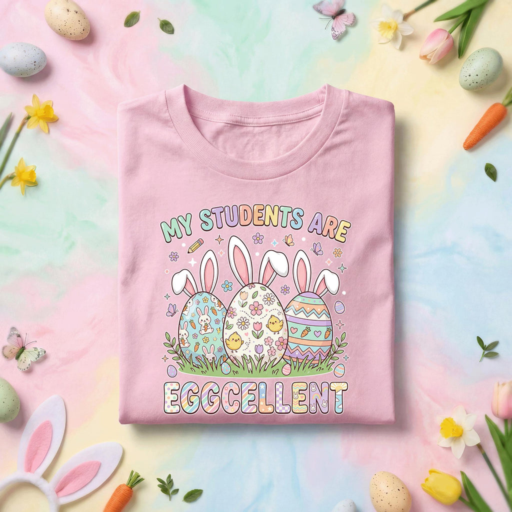 My Students Are Eggcellent Easter Teacher Shirt Cute Bunny Egg Teacher Tee Funny Easter Teacher Gift Spring Classroom Shirt
