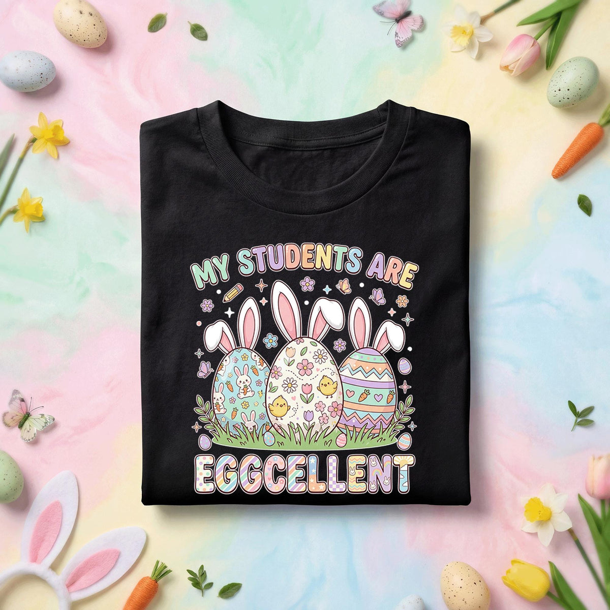 My Students Are Eggcellent Easter Teacher Shirt Cute Bunny Egg Teacher Tee Funny Easter Teacher Gift Spring Classroom...