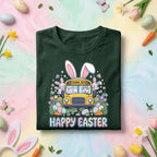 Happy Easter School Bus Bunny Shirt Cute Easter Bunny Bus Shirt Teacher Easter Shirt Spring School Bus Easter Gift Kids Teacher Tee