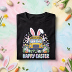 Happy Easter School Bus Bunny Shirt Cute Easter Bunny Bus Shirt Teacher Easter Shirt Spring School Bus Easter Gift Ki...