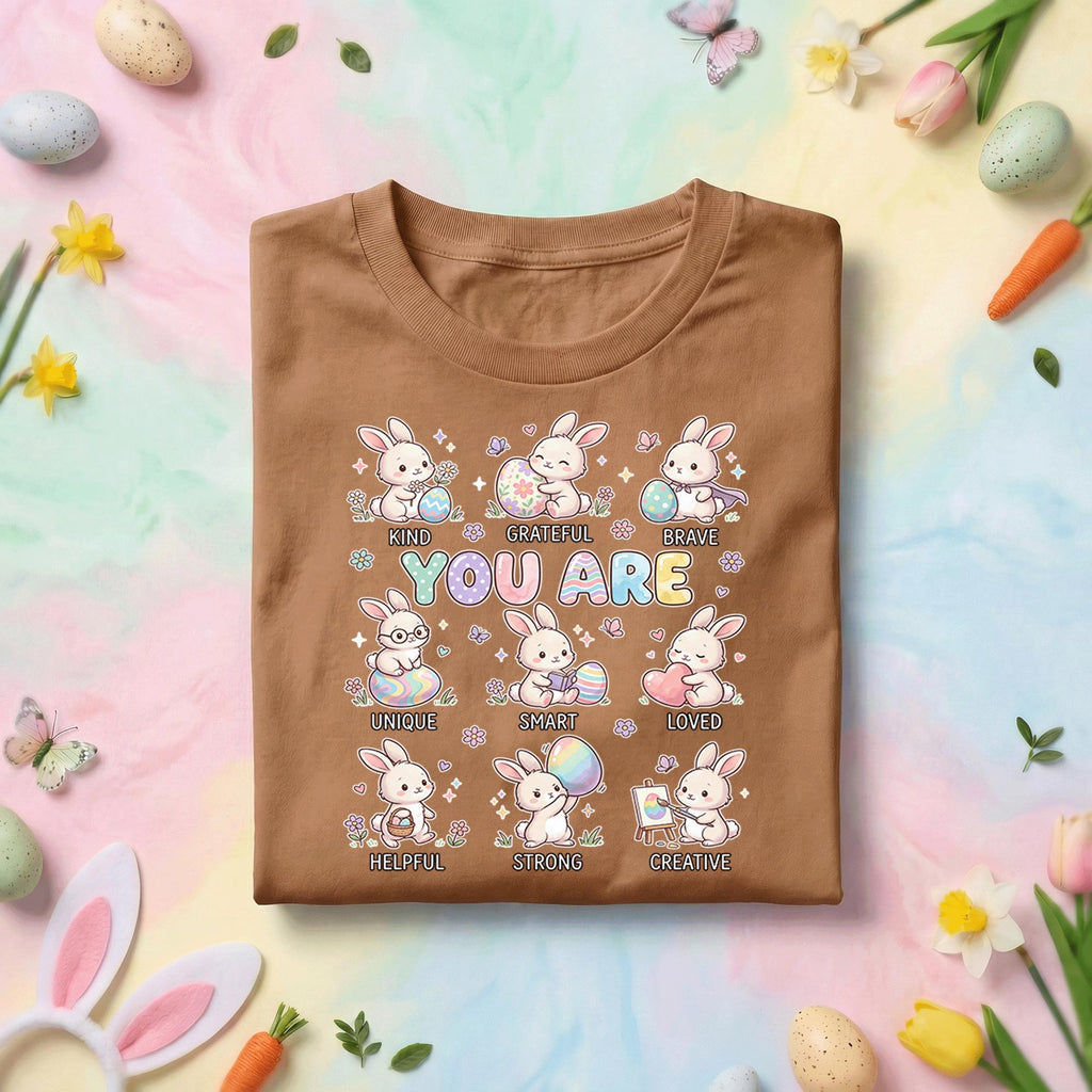 You Are Kind Brave Smart Bunny Shirt Positive Affirmation Easter Shirt Cute Bunny Teacher School Counselor Kids Kindness Shirt