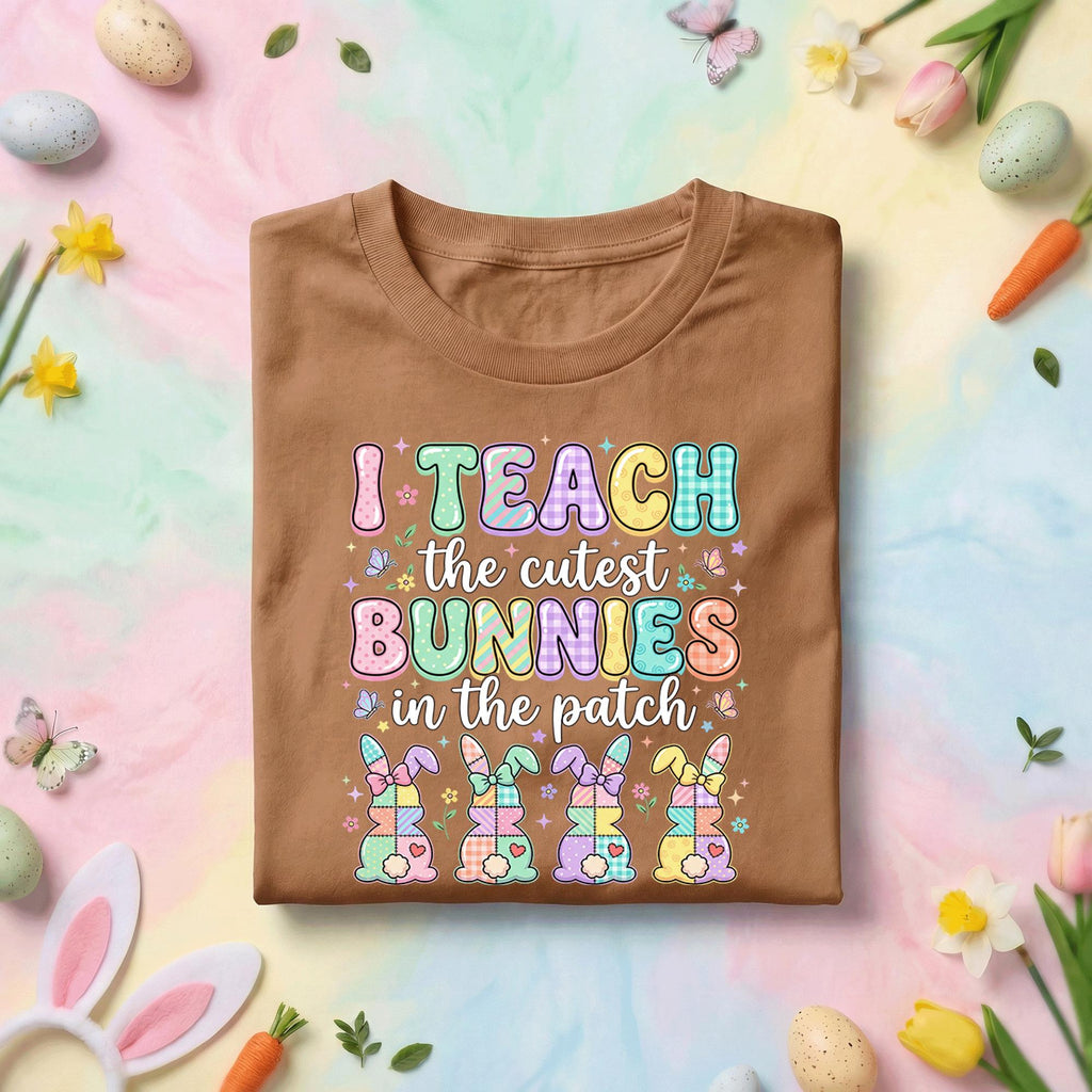 I Teach The Cutest Bunnies In The Patch Easter Teacher Shirt Cute Bunny Teacher Tee Funny Easter Teacher Gift Spring Classroom Shirt