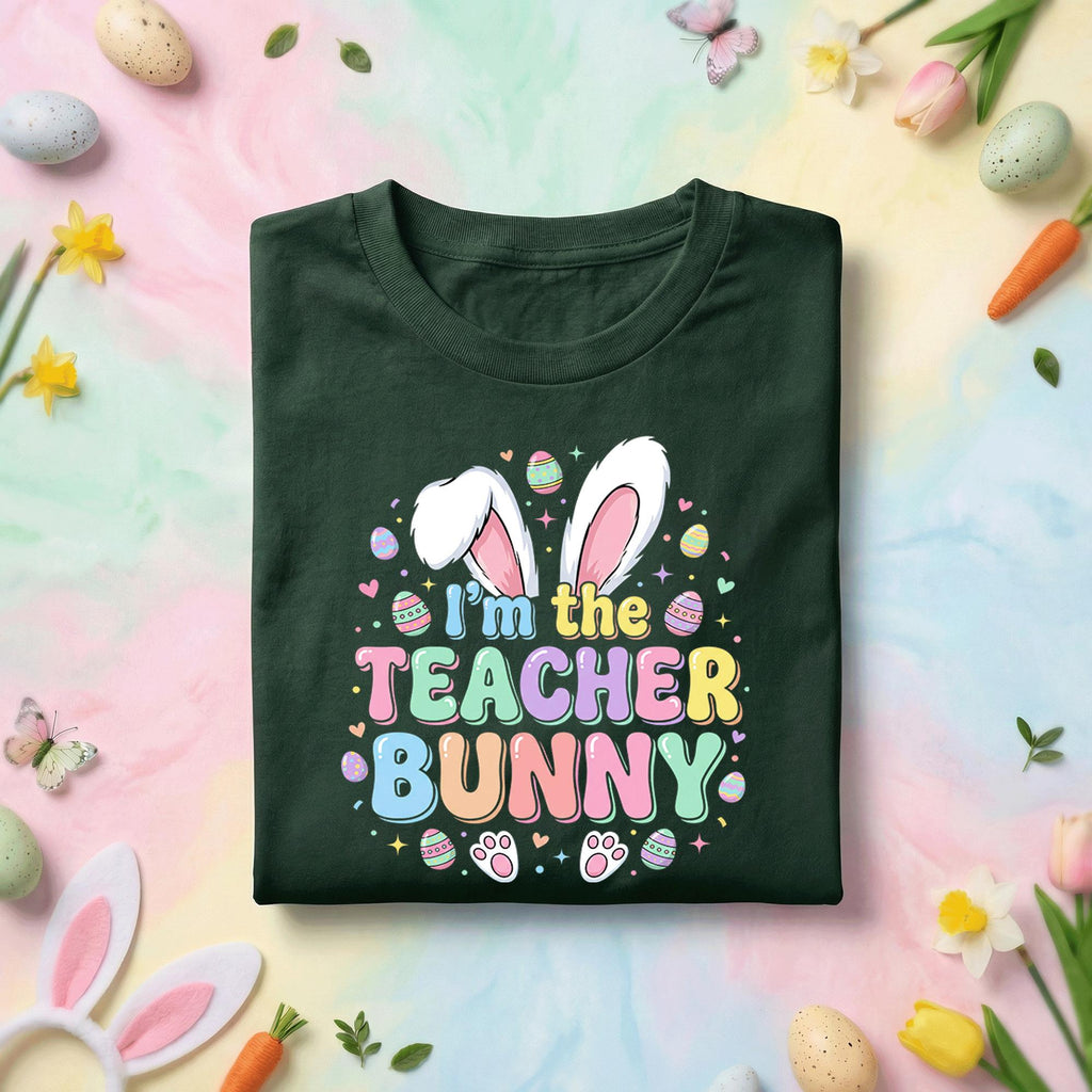 I'm The Teacher Bunny Easter Teacher Shirt Cute Bunny Teacher Tee Funny Easter Teacher Gift Pastel Spring Classroom Shirt