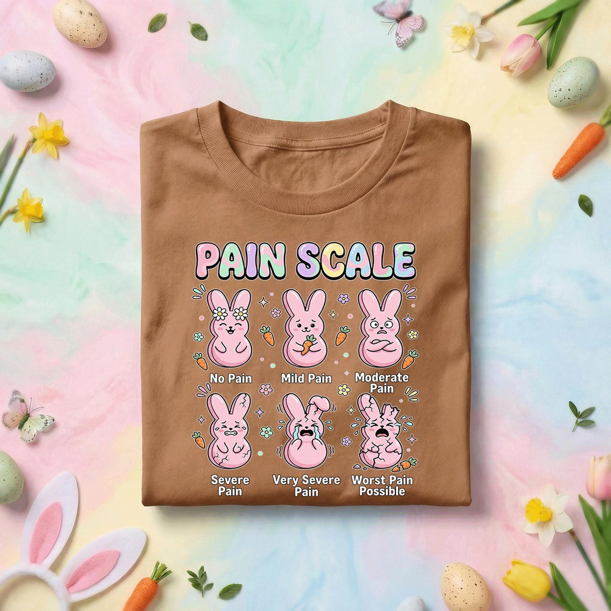 Pain Scale Bunny Nurse Shirt Funny Easter Bunny Tee Cute Bunny Pain Scale Shirt Spring Humor Nurse Gift Easter Nurse Shirt
