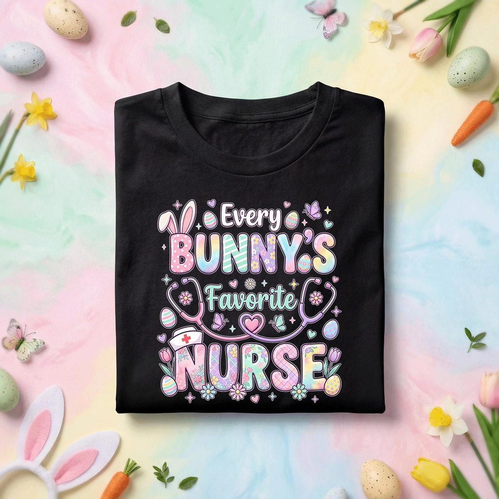 Every Bunny’s Favorite Nurse Shirt Cute Easter Nurse Bunny Tee Funny Nurse Easter Shirt Pastel Spring Nurse Gift Medi...