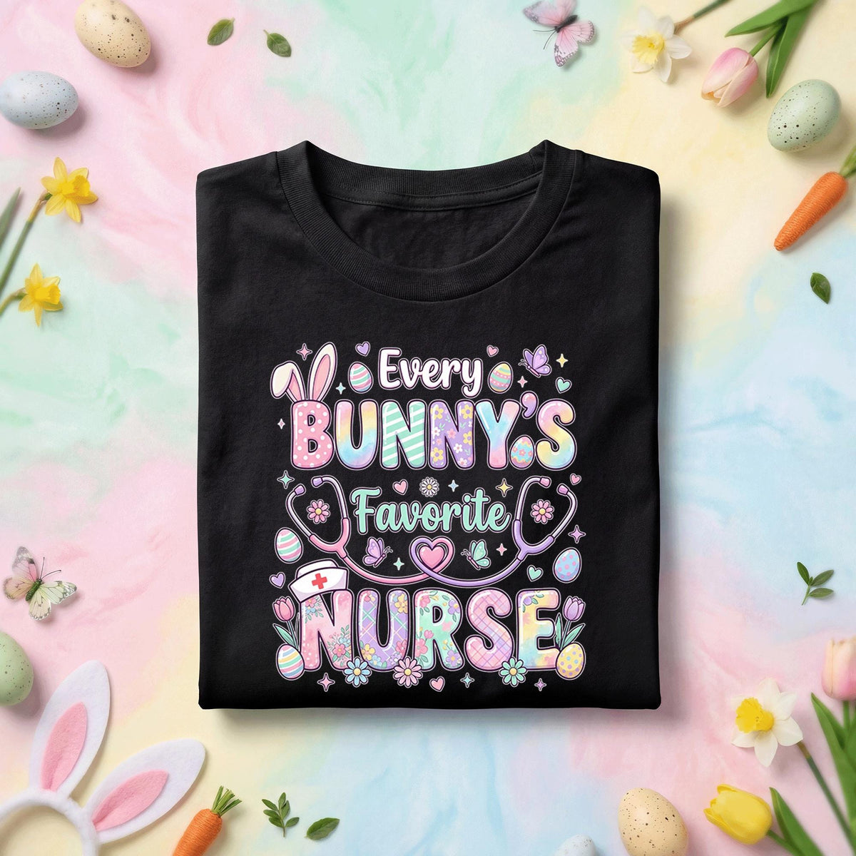 Every Bunny’s Favorite Nurse Shirt Cute Easter Nurse Bunny Tee Funny Nurse Easter Shirt Pastel Spring Nurse Gift Medi...
