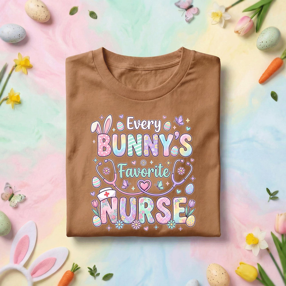 Every Bunny’s Favorite Nurse Shirt Cute Easter Nurse Bunny Tee Funny Nurse Easter Shirt Pastel Spring Nurse Gift Medical Worker Bunny Shirt