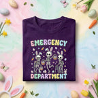 Emergency Department Skeleton Bunny Shirt Funny ER Nurse Easter Shirt Dark Humor Medical Worker Easter Bunny Skeleton Tee